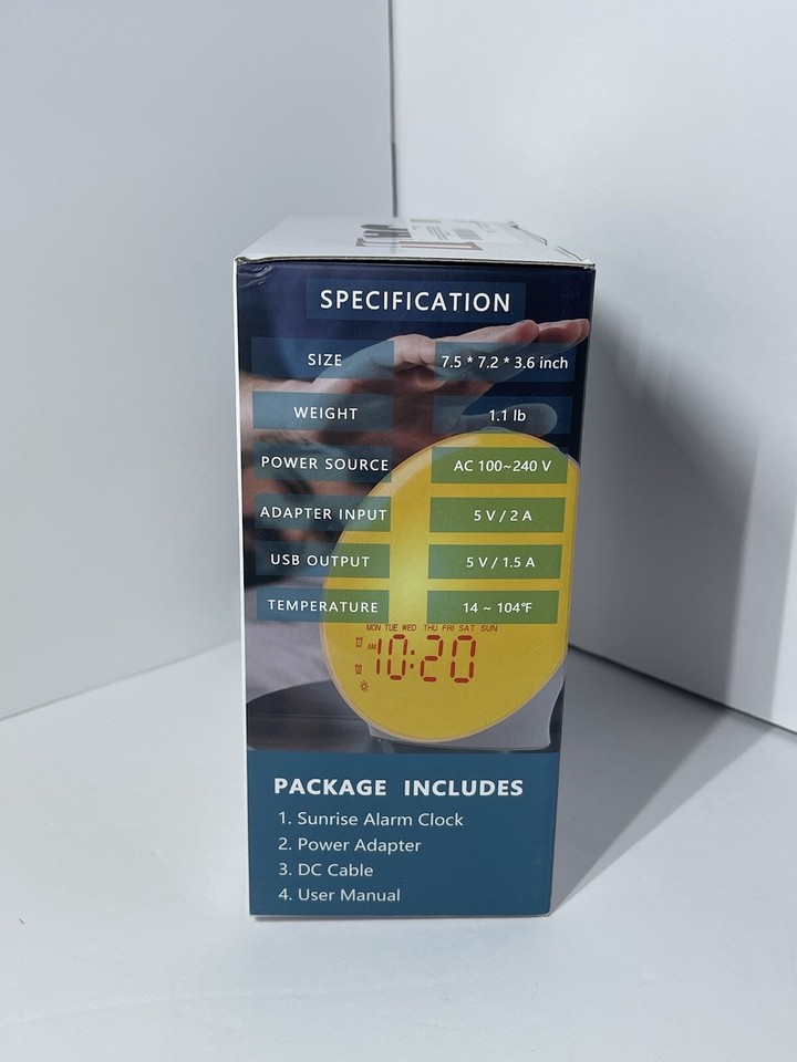 Jall Wake Up Light Sunrise Alarm Clock for Kids Heavy Sleepers With