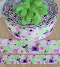 7/8  1.5" 1 YD Floral Grosgrain Ribbon Roses Mother's Day Valentine Gift Bow