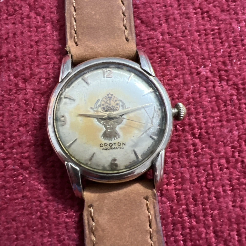 RARO Reloj Croton Lleno Oro 10k Necesidad De Cristal Para Cambiar Foto 2 de 4