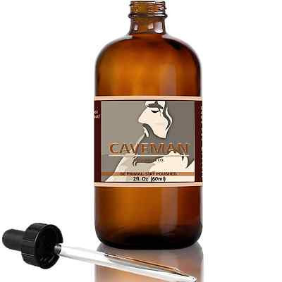 CAVEMAN Beard and Mustache Growth Oil Serum For Men Bay Rum 2 ounces - Dropper