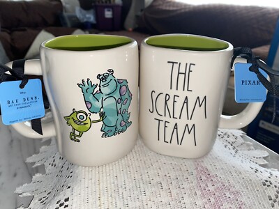 NEW Rae Dunn THE SCREAM TEAM Double Sided Mug Monsters Inc Pixar SULLY Wazowski