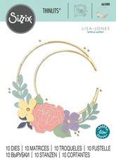 New Retired Sizzix Thinlits Floral Crescent Moon Frame 10pc 665080 MSRP 14.99