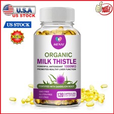 Milk Thistle 1000mg - Liver Detox  Cleanse Support Supplement, 120 Capsules