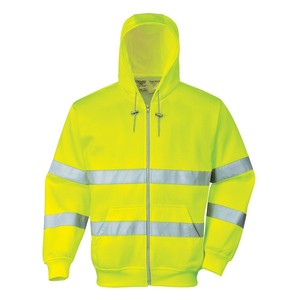 Portwest Hi Vis Visibility Zipped Hoodie Sweater Jumper Reflective Workwear B305 Portwest Hi Vis Visibility Zipped Hoodie Sweater Jumper Reflective Workwear B305