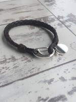 Personalised Leather Bracelet - Silver Lobster Clasp+choice Of Silver Pendant Personalised Leather Bracelet - Silver Lobster Clasp+choice Of Silver Pendant