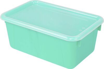 Storex Small Cubby Bins   Plastic Storage 12.2 x 7.8 x 5.1 Inches, Teal 