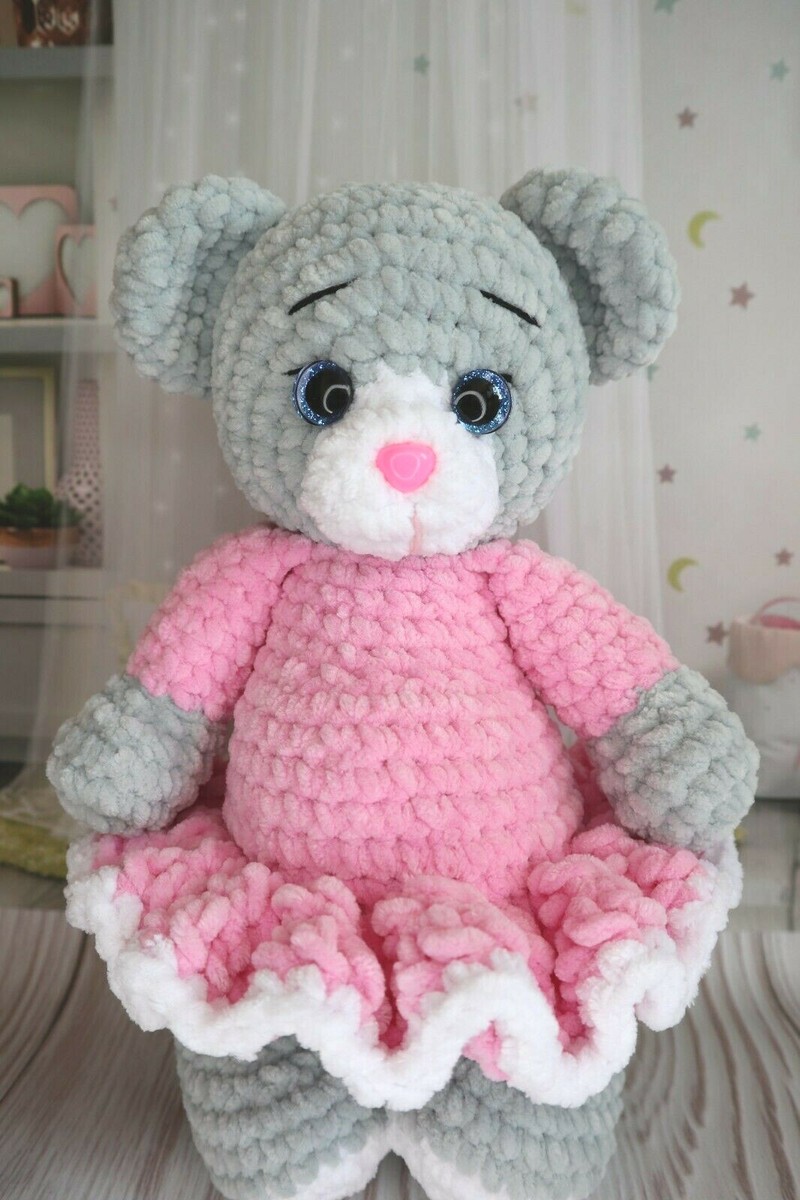 Teddy bear crochet bear amigurumi bear in a dress teddy bear