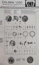 NOS Omega Calibre 1250 F300hz Movement Parts - List  for Parts