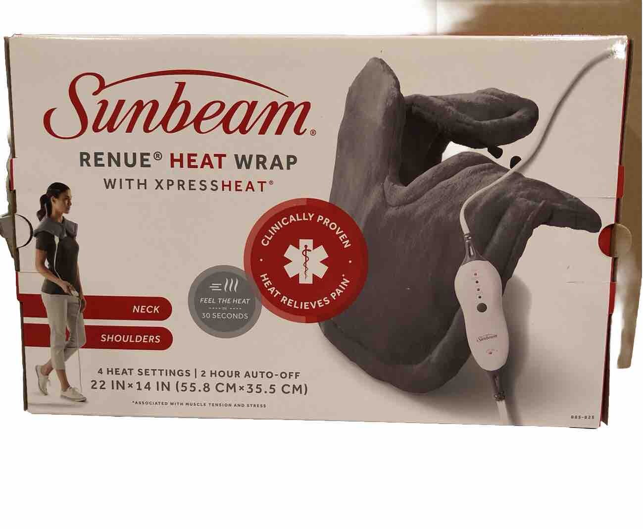 Sunbeam Neck & Shoulder Heat Wrap Renue Pain Relief, 4 Settings, 2 Hour AutoOff eBay