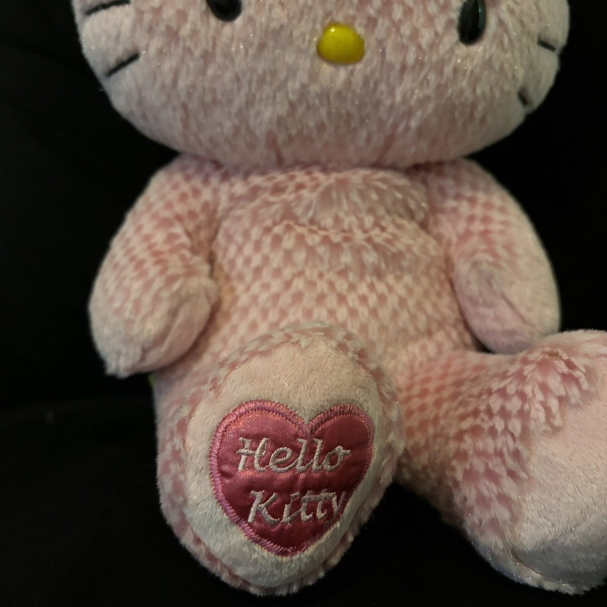 Hello Kitty Build A Bear Pink Waffle Pattern Shimmer With