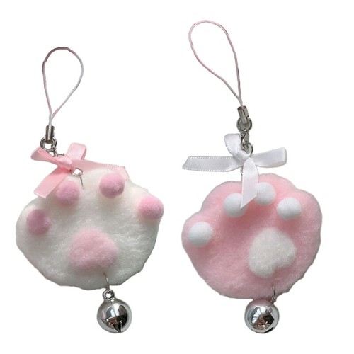 Cat Claw Bell Keychain Accessory with Bow Pendant Key Chain Handmade Keyring - 第 5/10 張圖片