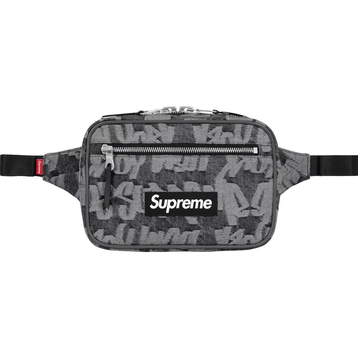 Sold Out* Supreme Fat Tip Jacquard Denim Waist Bag [Black/SS22