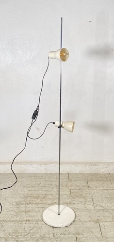 LAMPADA DA TERRA DESIGN ANNI 70 VINTAGE METALLO 2 PUNTI LUCE FLOOR LAMP PIANTANA