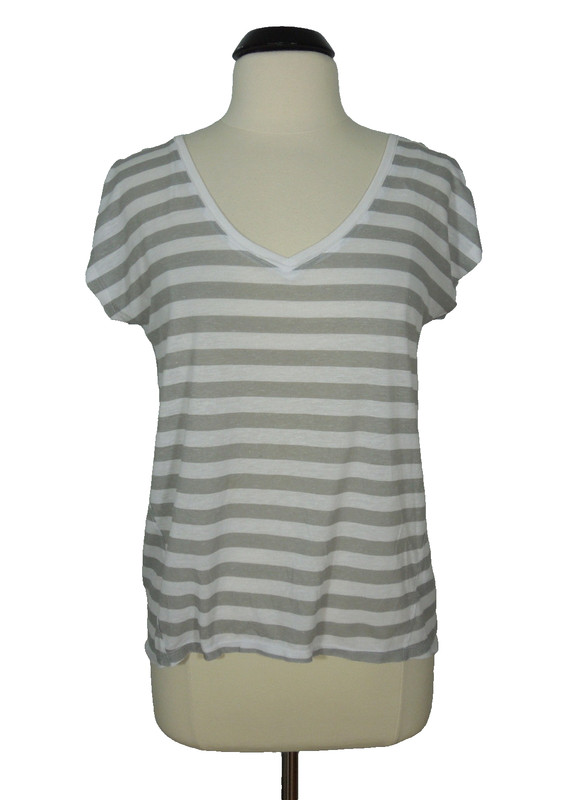 MAP TO MARS Striped V-Neck Top L LARGE