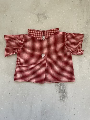 Vintage Cabbage Patch Kids Outfit Clothes Plaid Shirt Red - Picture 1 of 9