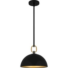 Quoizel Cleo 1Light Pendant, Matte Black/Metal - CEO1812MBK