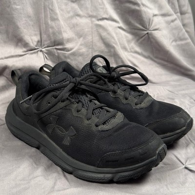 Under Armour Charged Assert 9 Sneakers Mens 8.5 Triple Black Lace Running Shoes