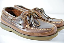 Sperry Top Sider Mako Men’s Sz 9M 2-Eye Dark Brown Leather Boat Shoes 0764027