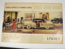 1952 Lincoln Capri Sports Coupe 2-page Print Ad Mcm Modern Living Architecture 1952 Lincoln Capri Sports Coupe 2-page Print Ad Mcm Modern Living Architecture