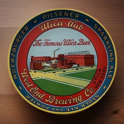 Very Nice UTICA CLUB Beer Advertising Tray WEST END BREWING NY VGC