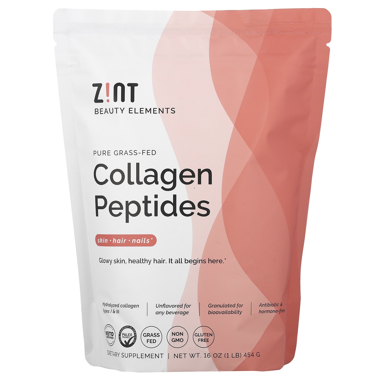 Zint Collagen Hydrolyzate Pure Protein 16 унций 454 г Без молочных продуктов без глютена 5690₽