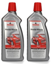 2x Nigrin Minuten-Wäsche Auto-Shampoo + Glanz-Trockner Hartwachs-Konservierung