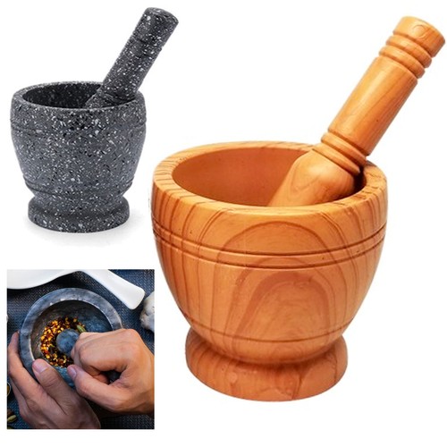 1 Mörser und Stößel Set Rührschüssel Gewürz Guacamole Mahlwerk Mahlen Küche - Bild 1 von 1
