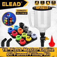 18Pcs Engine Oil Funnel Filling Kit 1.5L Coolant Funnel Set Automotive Tool