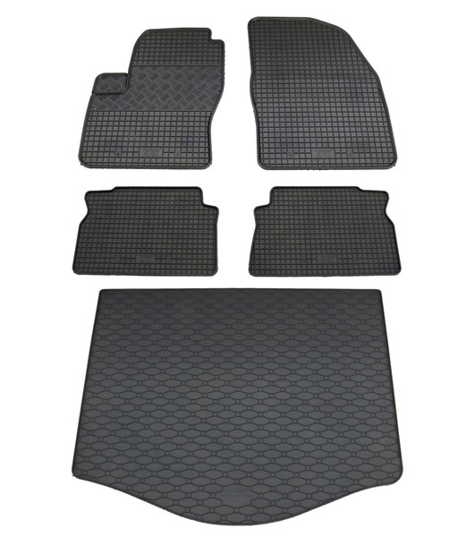Gummi FußMatten Kofferraumwanne FüR Ford C-Max 2004- Set Gummimatten Auslage-image