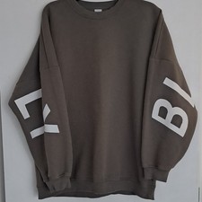 Blakely womens khaki Graphic Logo Crew Neck Pullover Sweatshirt Oversized XL