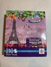 Made In USA 210 piece Going Places Paris Eiffel Tower, glitter Accent puzzle