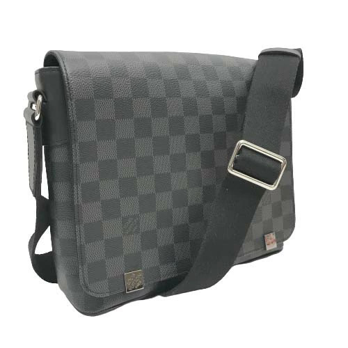 Louis Vuitton District NM Messenger Shoulder Bag Damier Graphite Black