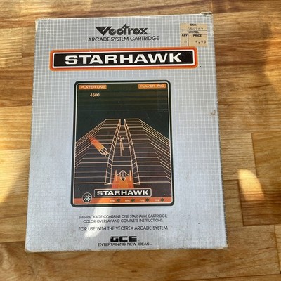 Starhawk Vectrex Game, Box, Plastic inside and Overlay with Paper Sleeve - Issue