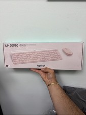 Logitech - MK470 Full-size Pink Wireless Scissor Keyboard and Mouse Bundle