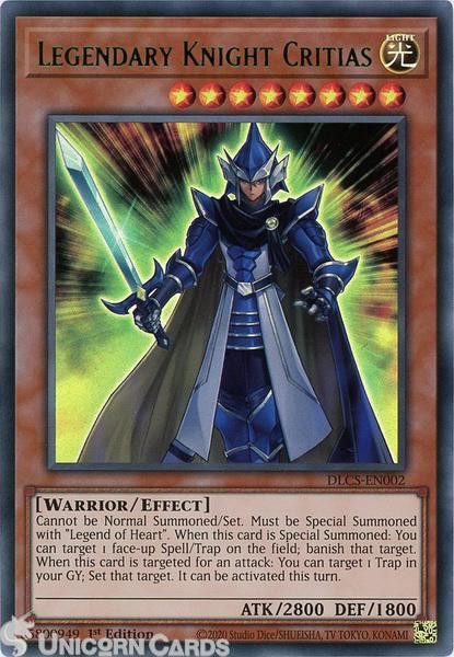 DLCS-EN002 Legendary Knight Critias : Green : Ultra Rare 1st Edition Mint YuGiOh