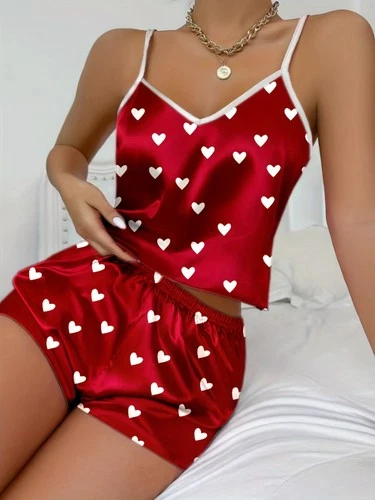 Women Sexy-Lingerie Sleepwear Satin Silk Babydoll Lace Nightwear Pajamas Set