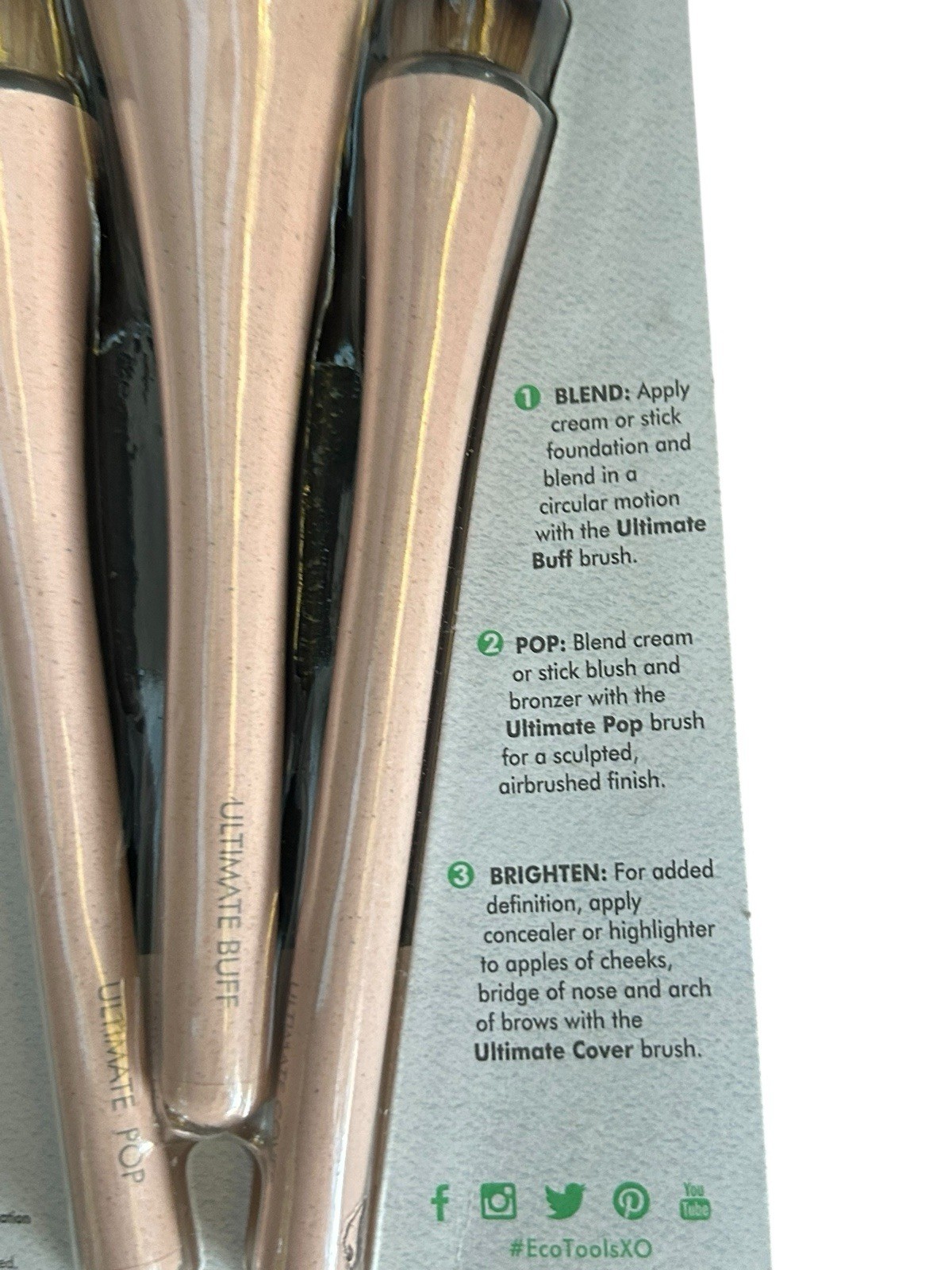 NEW EcoTools360 Ultimate Blend Makeup Brush Kit Face Foundation Cream Concealer