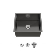 Stainless Steel Kitchen Sink, 23  x19  Single Bowl, Undermount Handmade Sink