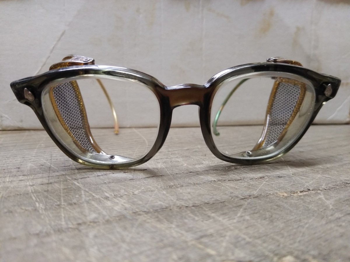 Vtg 1940's AO American Optical Safety Glasses Goggles Side Mesh