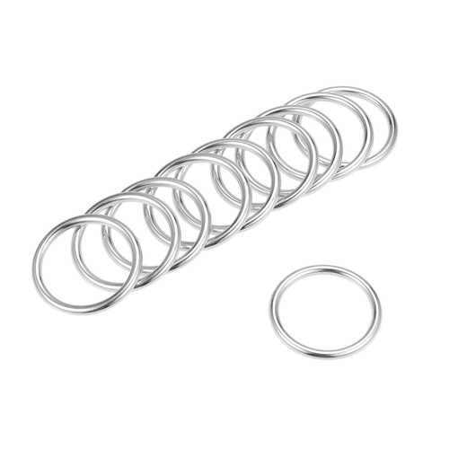 10 Stück O Ring Schnalle 1 Zoll (25 mm) O-Ringe silberfarben für Hardware Taschen Handwerk DIY