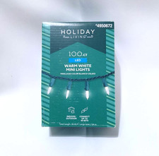 Holiday Living 100ct LED Warm White Mini String Lights 26 Ft Outdoor Halloween