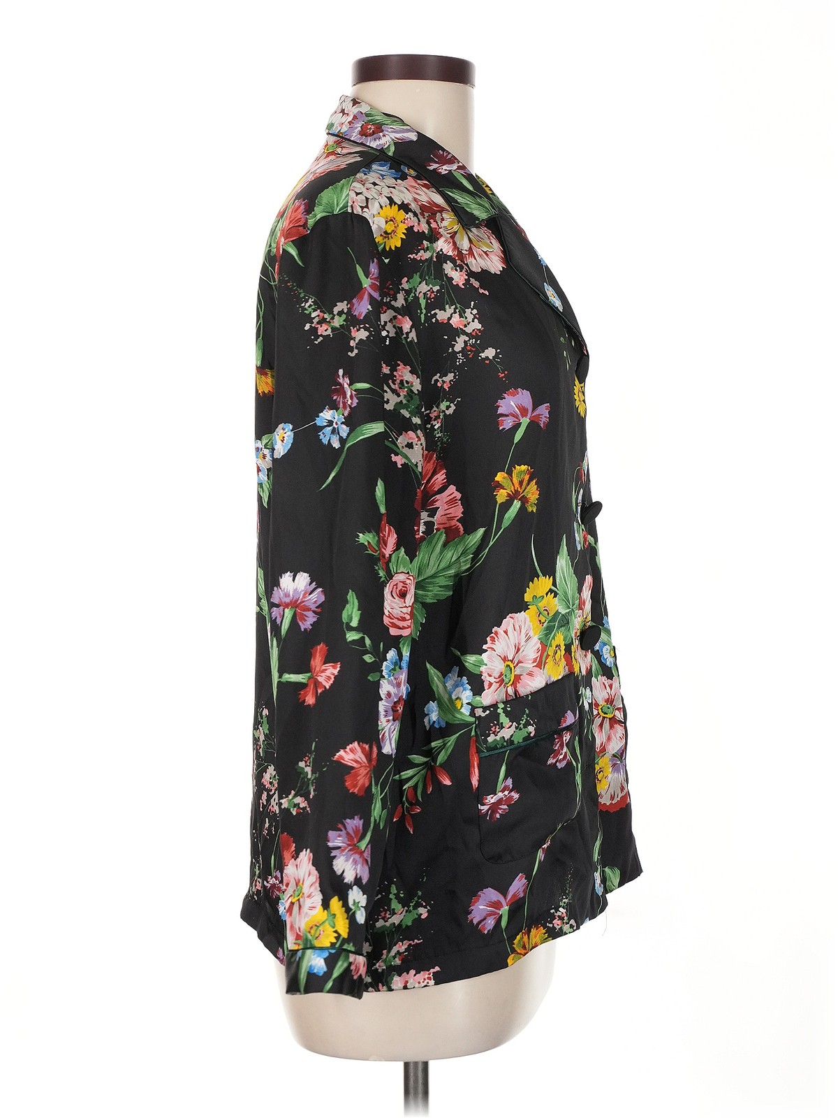 Zara Women Black Long Sleeve Blouse M thumbnail 3