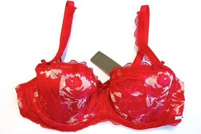 Fauve Evangeline FV0262 Underwired Half Cup Padded Bra (Rouge) ROG 32B