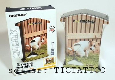  Goodlysports POOPING DOGS Dog Bathroom Timer 3-4 Min Hourglass Gag Novelty NEW