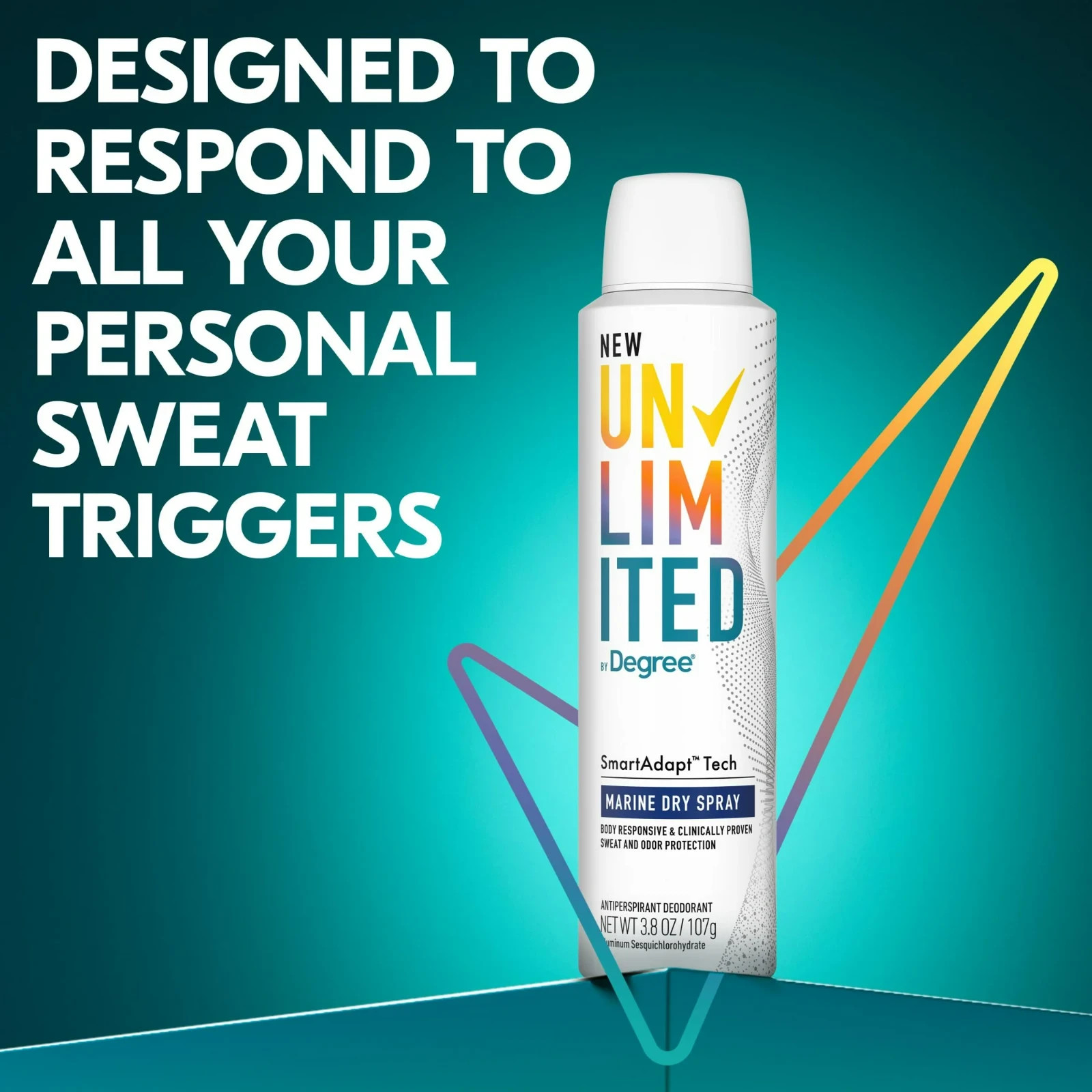 4 PACK -  Degree Unlimited MARINE Dry Spray Antiperspirant Deodorant 3.8 oz Each