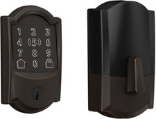 Schlage Camelot Aged Bronze Electronic Encode Plus Smart WiFi Deadbolt w/Alarm