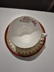 Royal Grafton Tea Cup & Saucer Burgundy / Gold pink Rose Bone China  — photo 4