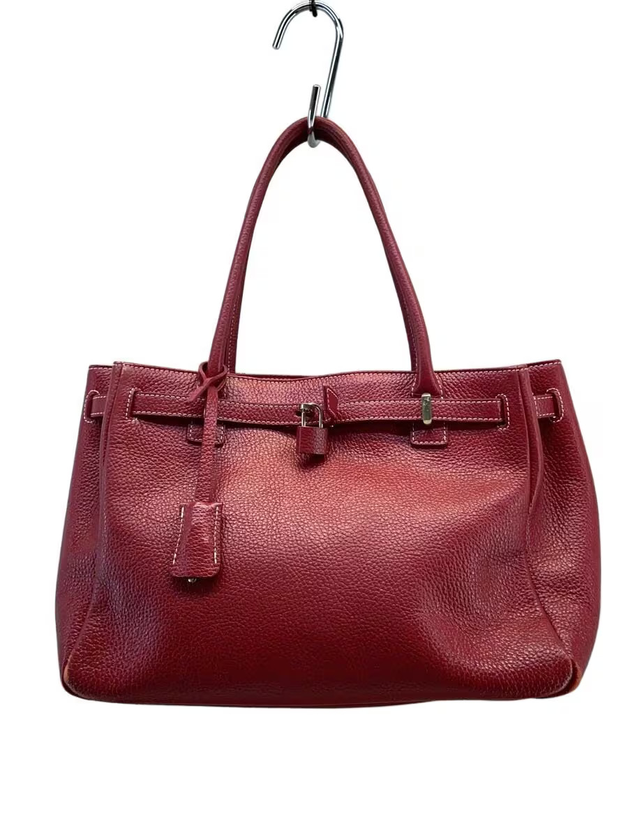 Den Hamano Meteor Handbag Leather Red Plain