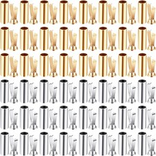 PAGOW Alloy Shoelace Tips and Heads, Cylindrical Metal 52 Sets, Gold silver