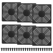 6Pcs 90mm Fan Filter Grill Plastic Ventilation Grill Cover with Screws, Black
